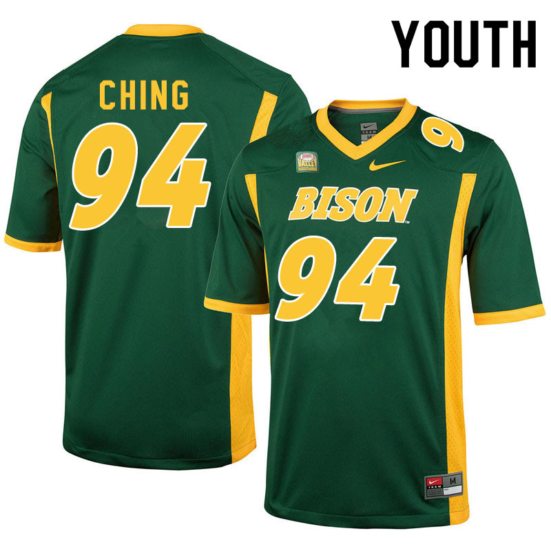 Youth #94 Costner Ching North Dakota State Bison College Football Jerseys Sale-Green - Click Image to Close